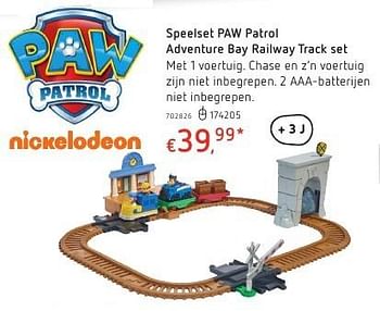 Promoties Speelset paw patrol adventure bay railway track set - PAW  PATROL - Geldig van 20/10/2016 tot 06/12/2016 bij Dreamland