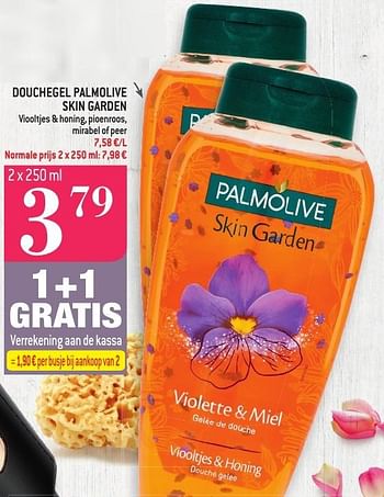 Promoties Douchegel palmolive skin garden viooltjes + honing, pioenroos, mirabel of peer - Palmolive - Geldig van 19/10/2016 tot 25/10/2016 bij Match