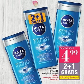 Promoties Douchegel nivea men vitality fresh of original - Nivea - Geldig van 19/10/2016 tot 25/10/2016 bij Match