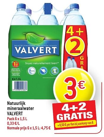 Promoties Natuurlijk mineraalwater valvert - Valvert - Geldig van 19/10/2016 tot 25/10/2016 bij Match