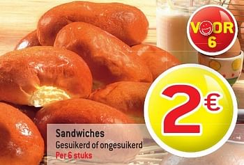Promoties Sandwiches gesuikerd of ongesuikerd - Huismerk - Smatch - Geldig van 19/10/2016 tot 25/10/2016 bij Smatch