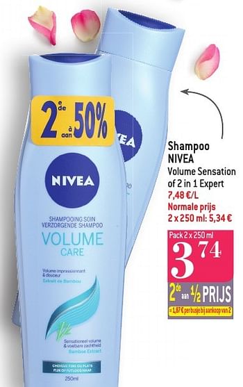 Promotions Shampoo nivea volume sensation of 2 in 1 expert - Nivea - Valide de 19/10/2016 à 25/10/2016 chez Smatch