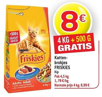 Promotions Kattenbrokjes friskies kip - Friskies - Valide de 19/10/2016 à 25/10/2016 chez Match