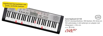 Promoties Casio keyboard lk-130 - Casio - Geldig van 20/10/2016 tot 06/12/2016 bij Dreamland