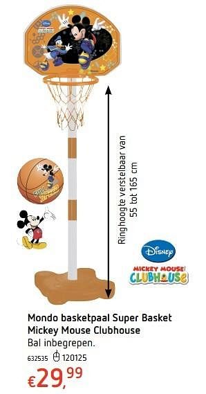 Promotions Mondo basketpaal super basket mickey mouse clubhouse - Mickey Mouse - Valide de 20/10/2016 à 06/12/2016 chez Dreamland