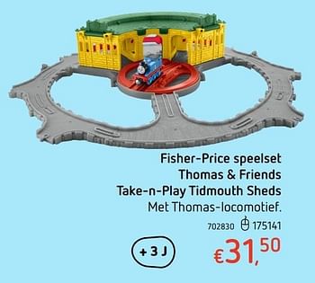 Promoties Fisher-price speelset thomas + friends take-n-play tidmouth sheds - Fisher-Price - Geldig van 20/10/2016 tot 06/12/2016 bij Dreamland