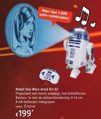 Promoties Robot star wars droid r2-d2 - Star Wars - Geldig van 20/10/2016 tot 06/12/2016 bij Dreamland