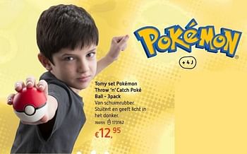 Promoties Tomy set pokémon throw n catch poké ball 3pack - Tomy - Geldig van 20/10/2016 tot 06/12/2016 bij Dreamland