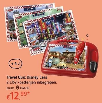 Promoties Travel quiz disney cars - Clementoni - Geldig van 20/10/2016 tot 06/12/2016 bij Dreamland