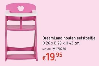 Promoties Dreamland houten eetstoeltje - Huismerk - Dreamland - Geldig van 20/10/2016 tot 06/12/2016 bij Dreamland