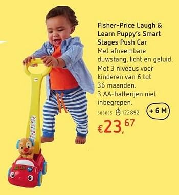 Promotions Fisher-price laugh + learn puppy`s smart stages push car - Fisher-Price - Valide de 20/10/2016 à 06/12/2016 chez Dreamland