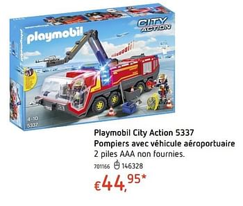 Promoties Playmobil city action pompiers avec véhicule aéroportuaire - Playmobil - Geldig van 20/10/2016 tot 06/12/2016 bij Dreamland