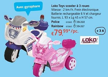 Promotions Loko toys scooter à 3 roues - Loko toys - Valide de 20/10/2016 à 06/12/2016 chez Dreamland