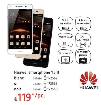 Promoties Huawei smartphone y5 ii - Huawei - Geldig van 20/10/2016 tot 06/12/2016 bij Dreamland