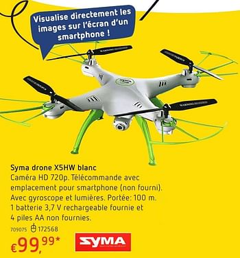 Promoties Syma drone x5hw blanc - Syma - Geldig van 20/10/2016 tot 06/12/2016 bij Dreamland