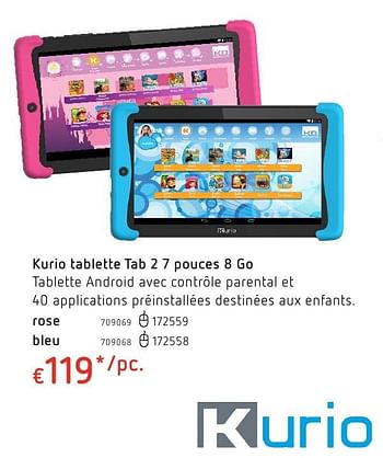 Promoties Kurio tablette tab 2 7 pouces 8 go - Kurio - Geldig van 20/10/2016 tot 06/12/2016 bij Dreamland