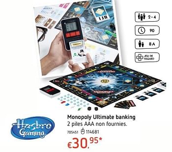 Promoties Monopoly ultimate banking - Hasbro - Geldig van 20/10/2016 tot 06/12/2016 bij Dreamland