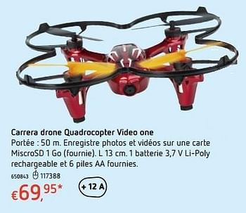 Promoties Carrera drone quadrocopter video one - Carrera - Geldig van 20/10/2016 tot 06/12/2016 bij Dreamland