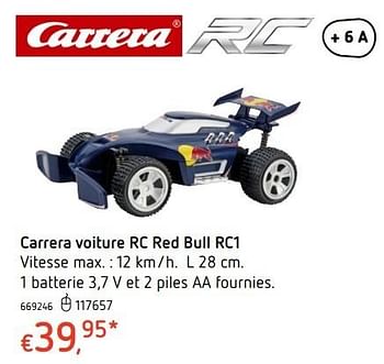 Promoties Carrera voiture rc red bull rc1 - Carrera - Geldig van 20/10/2016 tot 06/12/2016 bij Dreamland