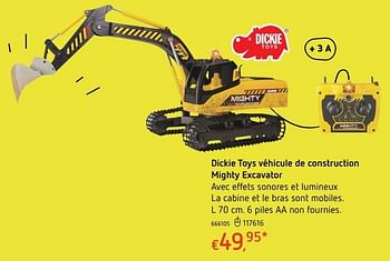Promoties Dickie toys véhicule de construction mighty excavator - Dickie - Geldig van 20/10/2016 tot 06/12/2016 bij Dreamland