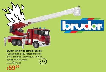 Promoties Bruder camion de pompier scania - Bruder - Geldig van 20/10/2016 tot 06/12/2016 bij Dreamland
