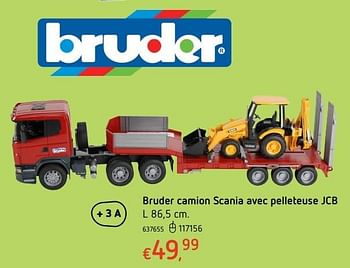 Promoties Bruder camion scania avec pelleteuse jcb - Bruder - Geldig van 20/10/2016 tot 06/12/2016 bij Dreamland