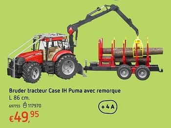 Promoties Bruder tracteur case ih puma avec remorque - Bruder - Geldig van 20/10/2016 tot 06/12/2016 bij Dreamland
