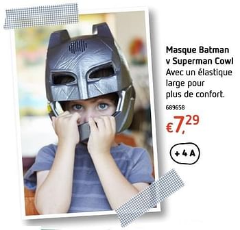 Promoties Masque batman v superman cowl - Batman - Geldig van 20/10/2016 tot 06/12/2016 bij Dreamland