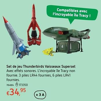 Promotions Set de jeu thunderbirds vaisseaux superset - Thunderbirds - Valide de 20/10/2016 à 06/12/2016 chez Dreamland