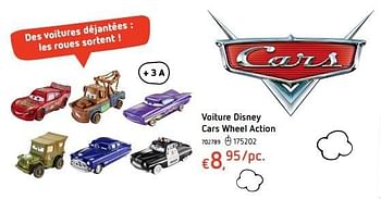 Promoties Voiture disney cars wheel action - Cars - Geldig van 20/10/2016 tot 06/12/2016 bij Dreamland