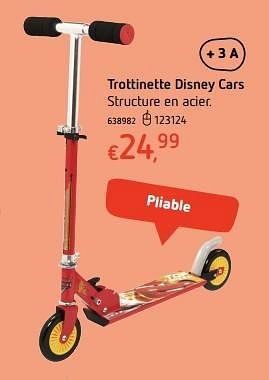 Promoties Trottinette disney cars - Cars - Geldig van 20/10/2016 tot 06/12/2016 bij Dreamland