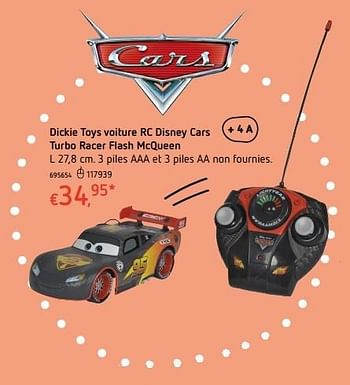 Promotions Dickie toys voiture rc disney cars turbo racer flash mcqueen - Cars - Valide de 20/10/2016 à 06/12/2016 chez Dreamland