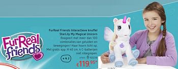 Promoties Furreal friends interactieve knuffel starlily my magical unicorn - FurReal Friends - Geldig van 20/10/2016 tot 06/12/2016 bij Dreamland