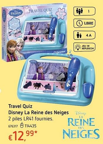 Promoties Travel quiz disney la reine des neiges - Clementoni - Geldig van 20/10/2016 tot 06/12/2016 bij Dreamland