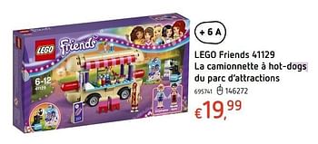 Promoties Lego friends 41129 la camionnette à hot-dogs du parc d`attractions - Lego - Geldig van 20/10/2016 tot 06/12/2016 bij Dreamland