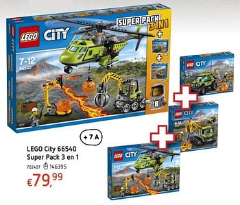 Promoties Lego city 66540 super pack 3 en 1 - Lego - Geldig van 20/10/2016 tot 06/12/2016 bij Dreamland