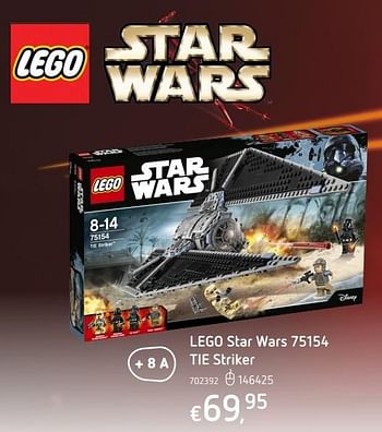 Promoties Lego star wars 75154 tie striker - Lego - Geldig van 20/10/2016 tot 06/12/2016 bij Dreamland