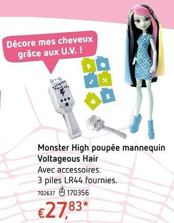 Promoties Monster high poupée mannequin voltageous hair - Monster High - Geldig van 20/10/2016 tot 06/12/2016 bij Dreamland