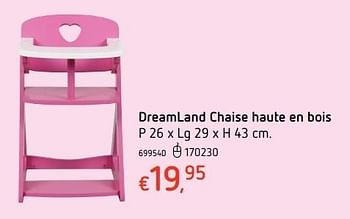 Promoties Dreamland chaise haute en bois - Huismerk - Dreamland - Geldig van 20/10/2016 tot 06/12/2016 bij Dreamland