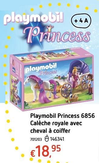 Promoties Playmobil princess 6856 calèche royale avec cheval à coiffer - Playmobil - Geldig van 20/10/2016 tot 06/12/2016 bij Dreamland