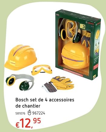Promoties Bosch set de 4 accessoires de chantier - Theo Klein - Geldig van 20/10/2016 tot 06/12/2016 bij Dreamland