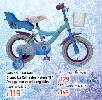 Promotions Vélo pour enfants disney la reine des neiges bleu-mauve - Disney  Frozen - Valide de 20/10/2016 à 06/12/2016 chez Dreamland