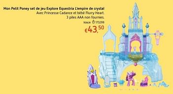Promoties Mon petit poney set de jeu explore equestria l`empire de crystal - My Little Pony - Geldig van 20/10/2016 tot 06/12/2016 bij Dreamland