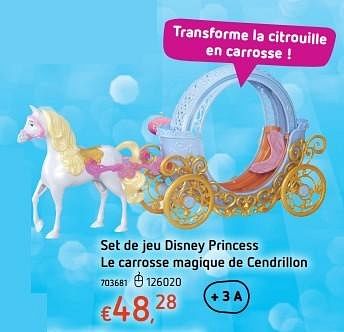 Promoties Set de jeu disney princess le carrosse magique de cendrillon - Disney Princess - Geldig van 20/10/2016 tot 06/12/2016 bij Dreamland