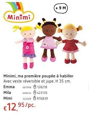 Promoties Minimi, ma première poupée à habiller emma - Minimi - Geldig van 20/10/2016 tot 06/12/2016 bij Dreamland
