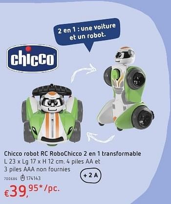 Promoties Chicco robot rc robochicco 2 en 1 transformable - Chicco - Geldig van 20/10/2016 tot 06/12/2016 bij Dreamland