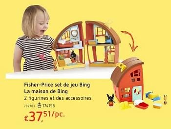 Promoties Fisher-price set de jeu bing la maison de bing - Fisher-Price - Geldig van 20/10/2016 tot 06/12/2016 bij Dreamland
