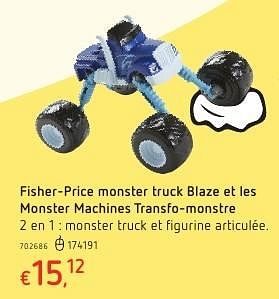 Promoties Fisher-price monster truck blaze et les monster machines transfo-monstre - Fisher-Price - Geldig van 20/10/2016 tot 06/12/2016 bij Dreamland