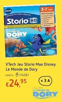 Promoties Vtech jeu storio max disney le monde de dory - Vtech - Geldig van 20/10/2016 tot 06/12/2016 bij Dreamland