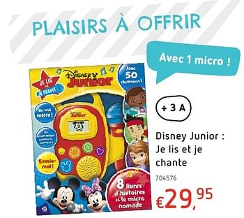 Promoties Disney junior : je lis et je chante - Disney - Geldig van 20/10/2016 tot 06/12/2016 bij Dreamland